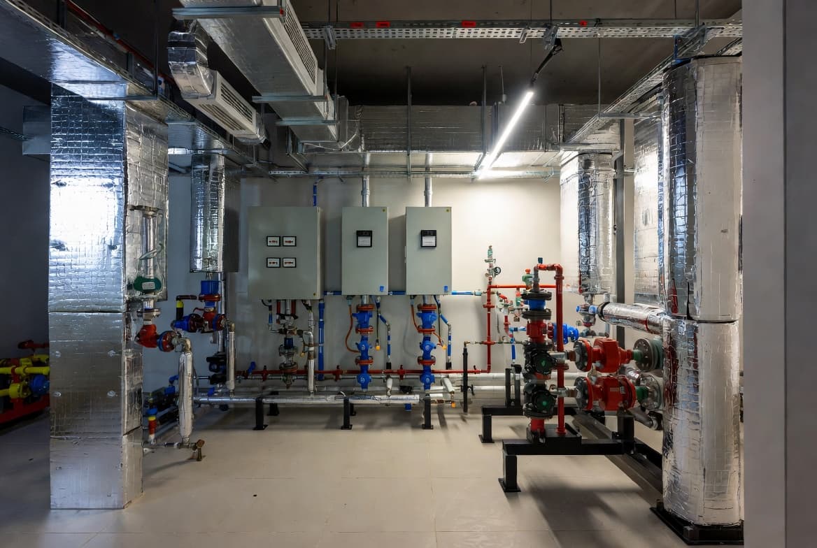 Mekanik Tesisat Proje Odası (Tamamlanmış HVAC ve Boru Sistemleri)